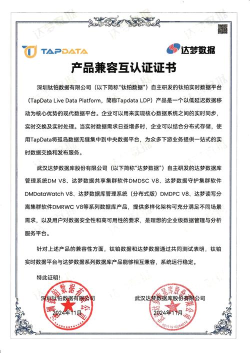 tapdata 与达梦数据系列数据库产品完成兼容互认证,共创企业级数据